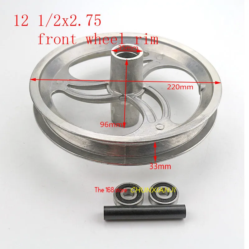 

Good quality12 1/2*2.75 Aluminum Front Rim Wheel Hub Tire MX350 MX400 Dirt Bike Scooter12 1/2x2.75