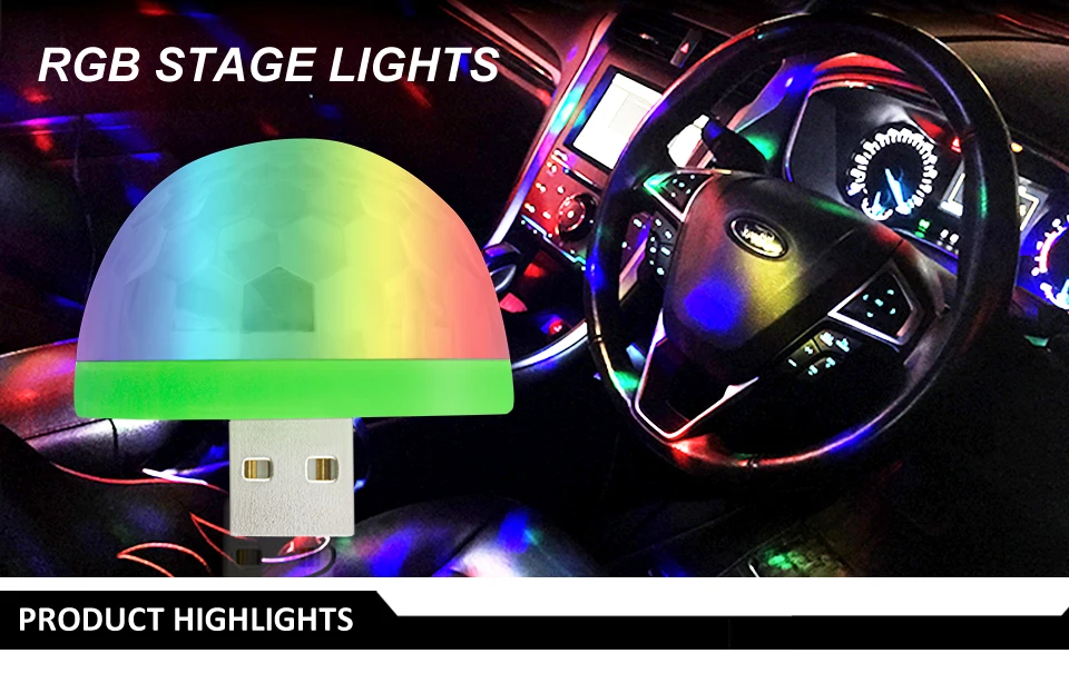 MeeToo Led Car Interior Decorative Lamp 5V USB Mini RGB Car Styling Led Bulb Atmosphere Light Magic Effect For BMW Ford VW Kia (1)
