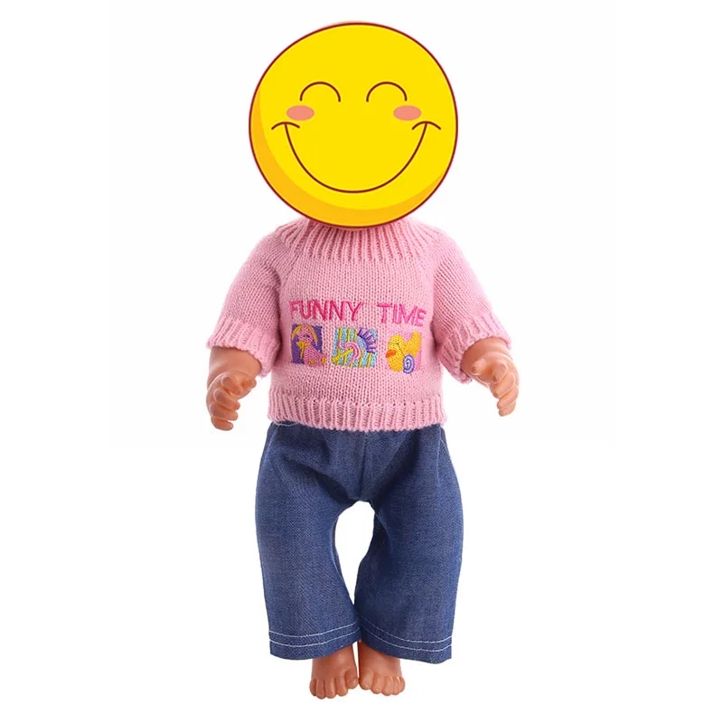 

Luckdoll Pink sweater + jeans fit for 43cm 18" Doll Doll, Children the best Christmas gift