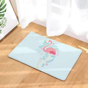

New Arrive in Front of Entrance Door Mats Dense Pink Flamingo Printing Carpets Anti Slip Water Proof Kitchen Bedroom Rugs
