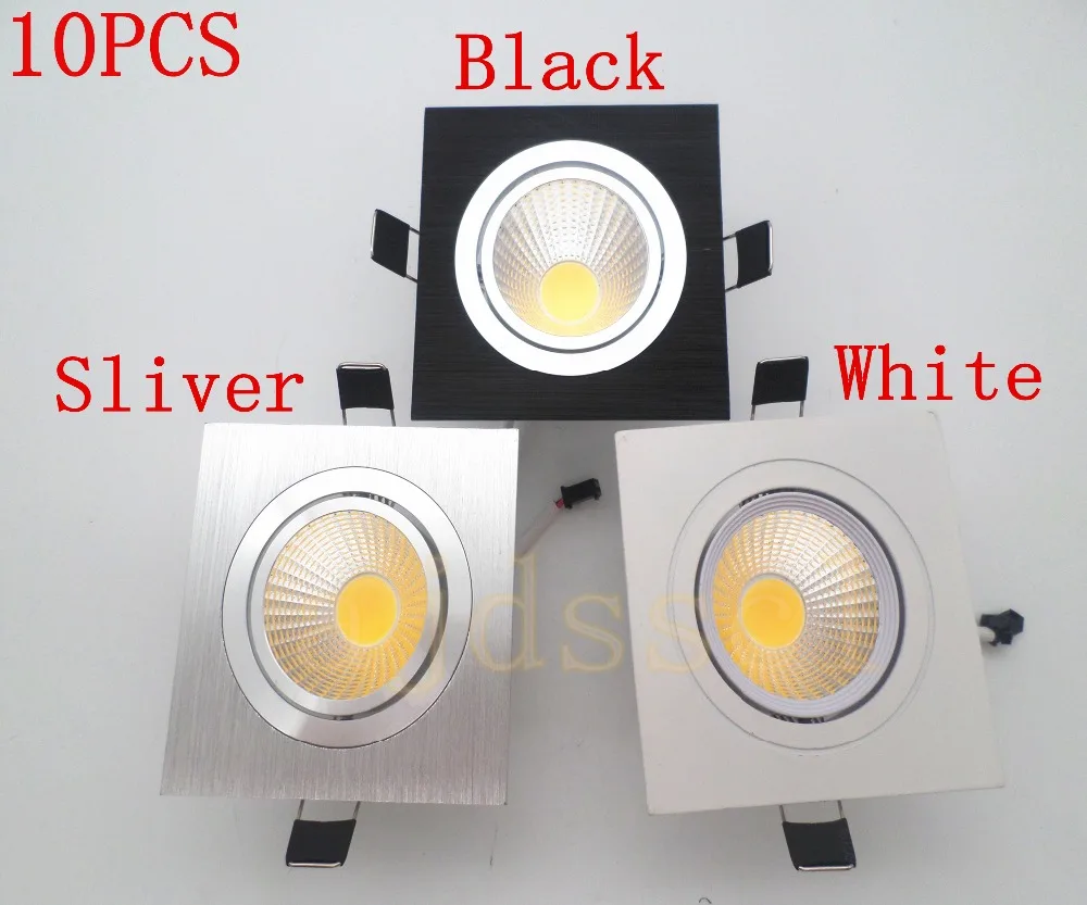 

10pcs LED Downlight led spot Square Bright Recessed LED Dimmable COB 7W 9W 12W LED Spot light decoration Ceiling Lamp AC110V220V