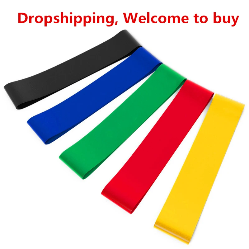 random 4pcs/set 50cm Elastic Tension Resistance Bands 4 Levels Rubber