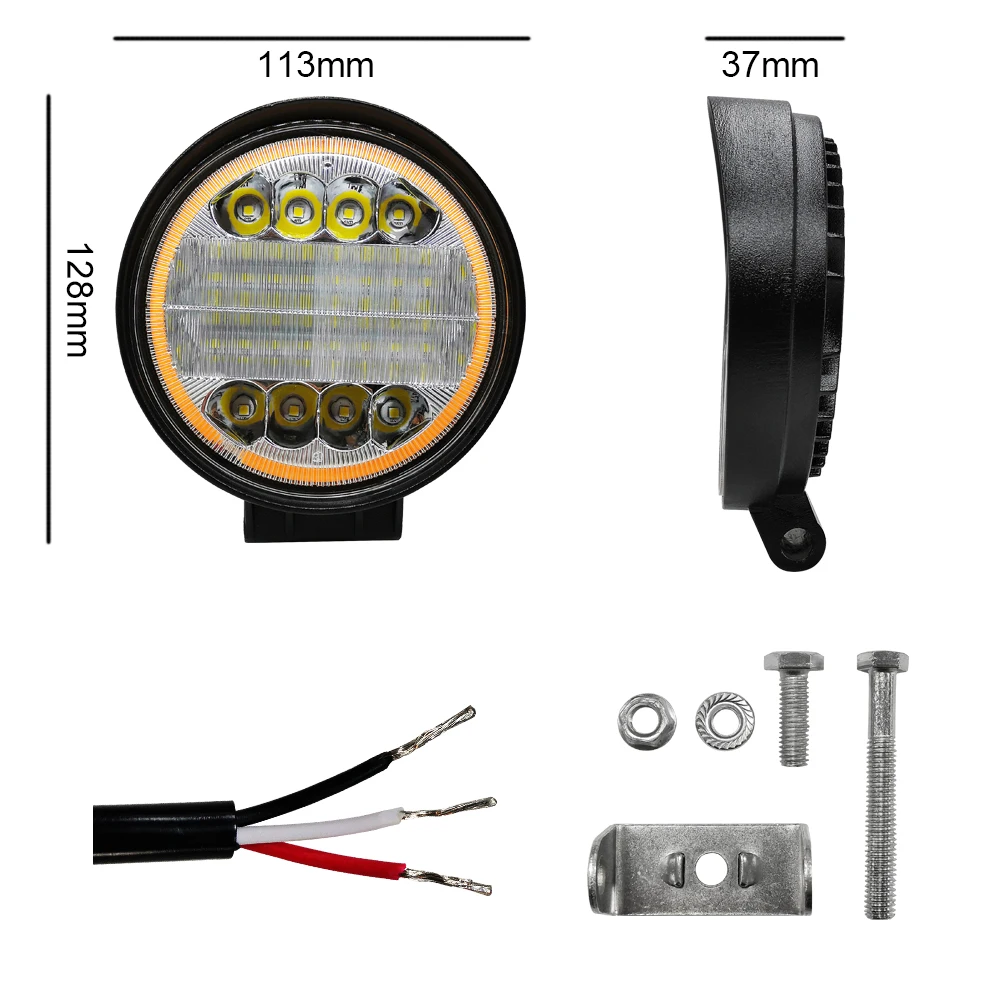 COSSFOX 12 В 24 в 72 Вт круглый светодиодный рабочий Светильник 3000 K, 4300 K, 6000K автоматический светильник для внедорожников 4x4 4WD ATV SUV Trucks
