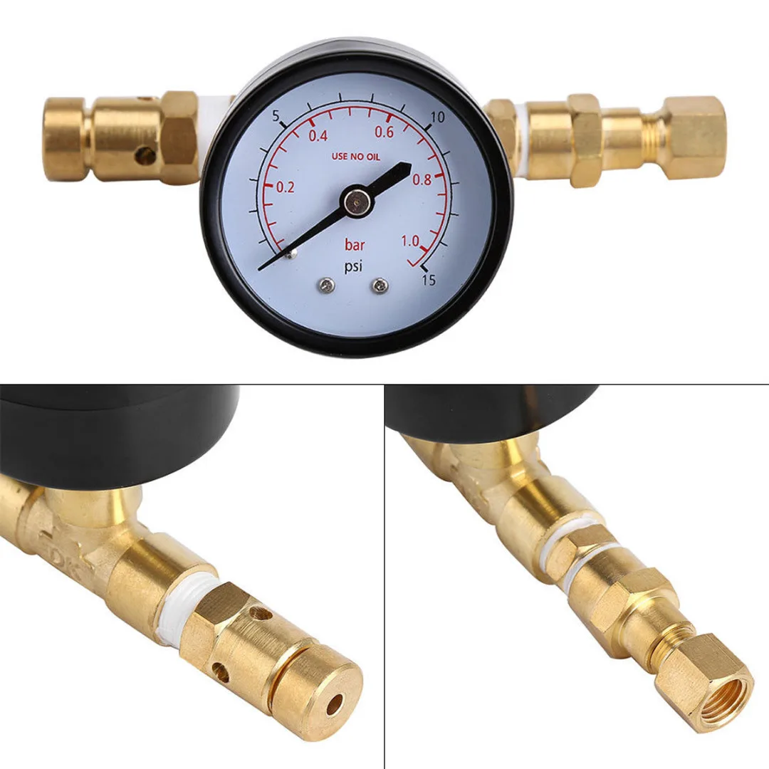 0~15psi Ball Lock Adjustable Pressure Relief Valve Gauge For Beer Keg Home Brew G1/4