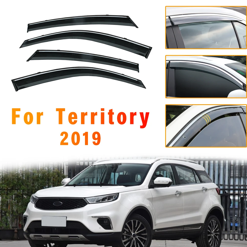 ABS 4pcs Smoke car window visors For Ford TERRITORY car sun Rain Guard Wind Deflectors For JMC S300 4PCS