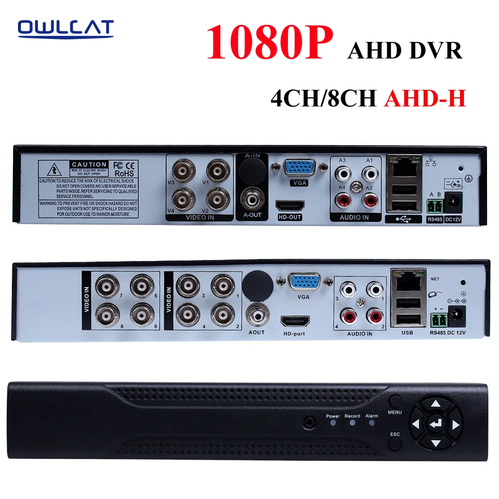 

OWLCAT New Arrival AHD-H 1080P 4 Channel AHD DVR Recorder 3 in 1 Hybrid DVR 8 Channel AHD DVR 1080P AHDH For 1080P AHD Camera
