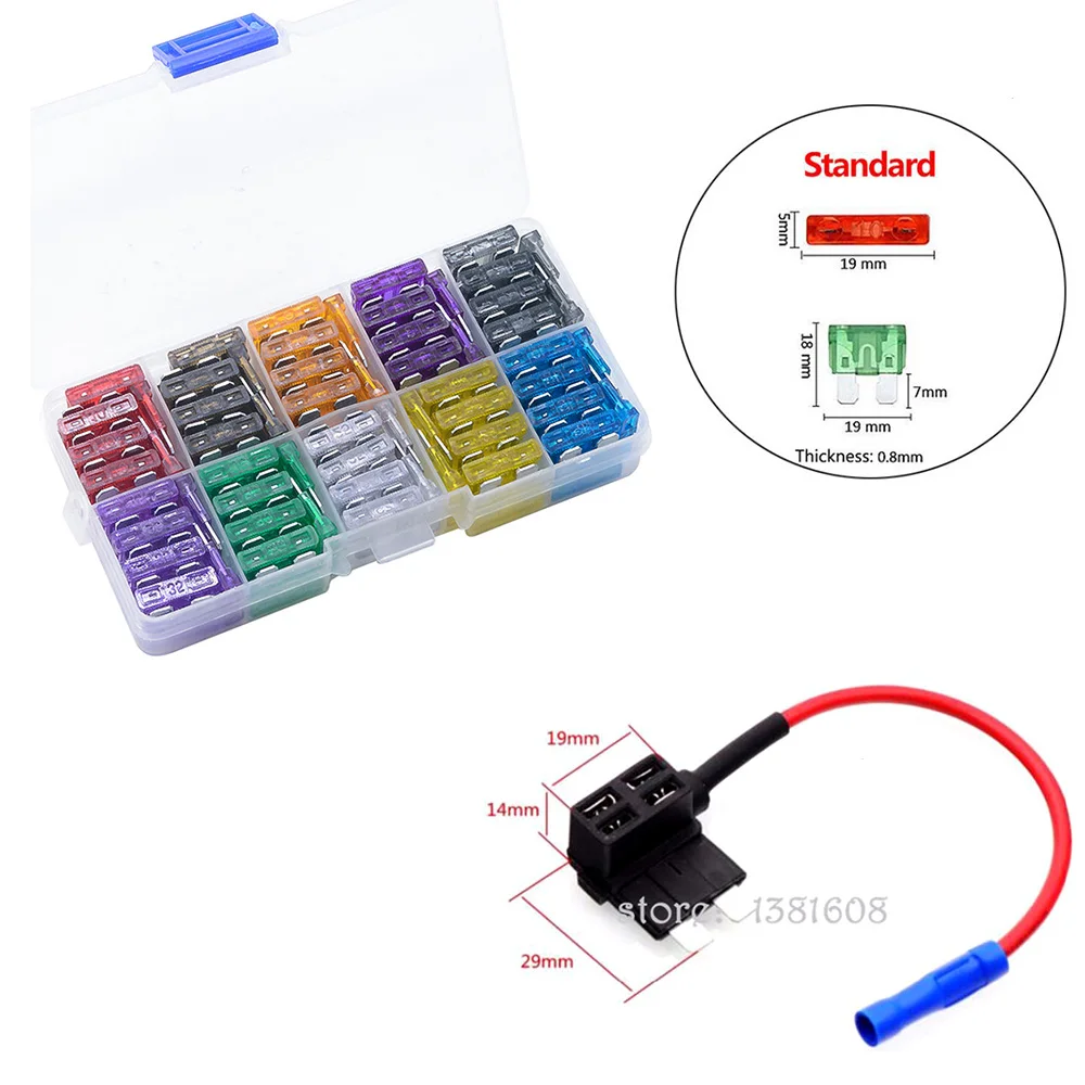 Автомобильный Стандарт и мини-лопастной блок предохранителей ассортимент с каждым 10 шт. средний и малый размер держатели предохранителей