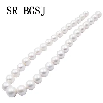 

Free Shipping 11-14mm AAA Round Reborn Edsion White Freshwater Pearl Loose Large Pearl Beads Strand 15"