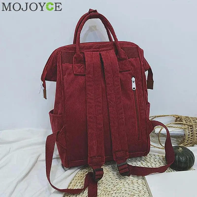 Вельветовые Рюкзаки Женские школьные сумки для подростков девочек Mochila большой емкости повседневные дорожные рюкзаки женский рюкзак