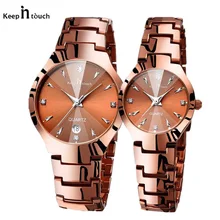 Luxury Brand Tungsten Steel Couples Watch Men Women Quartz Watches Montre Dress Women Men Watch For Lover Reloj Mujer
