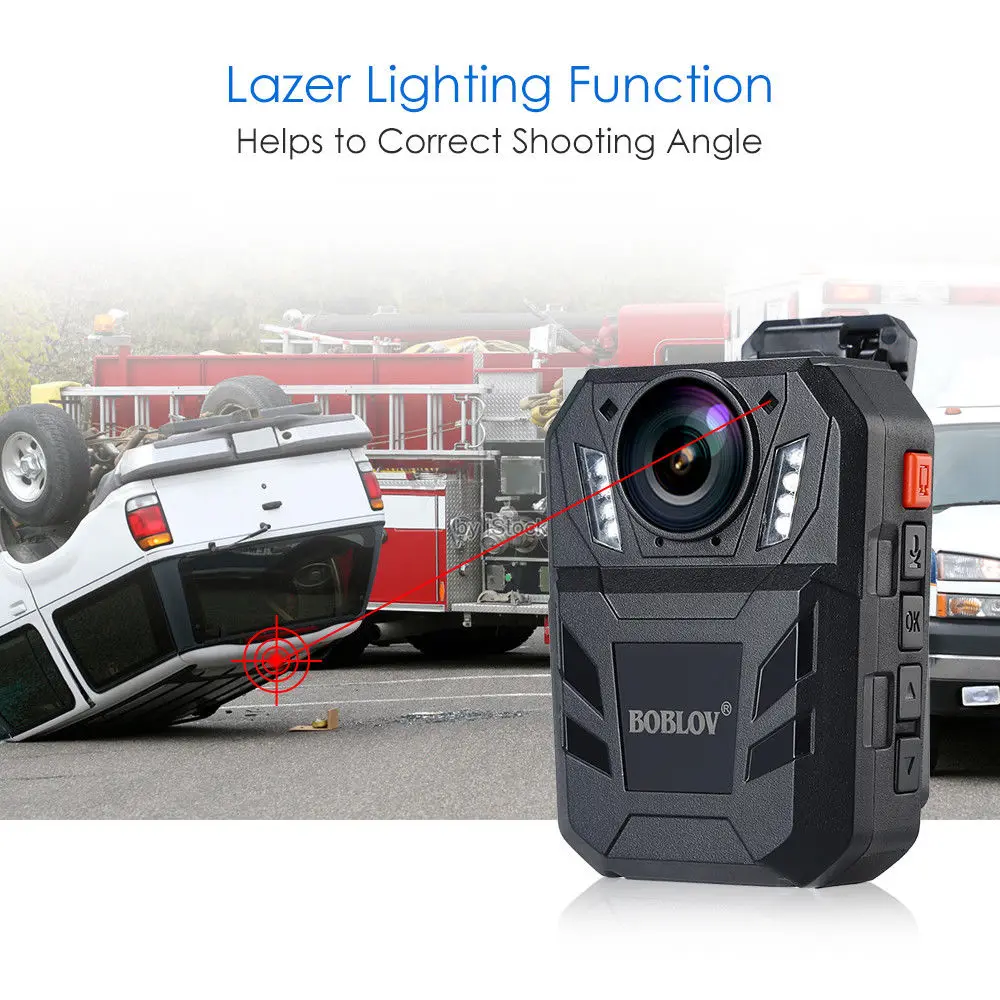  BOBLOV WA7-D 32GB Police Camera Ambarella A7 4000mAh Battery Mini Comcorder DVR HD 1296P Remote Con