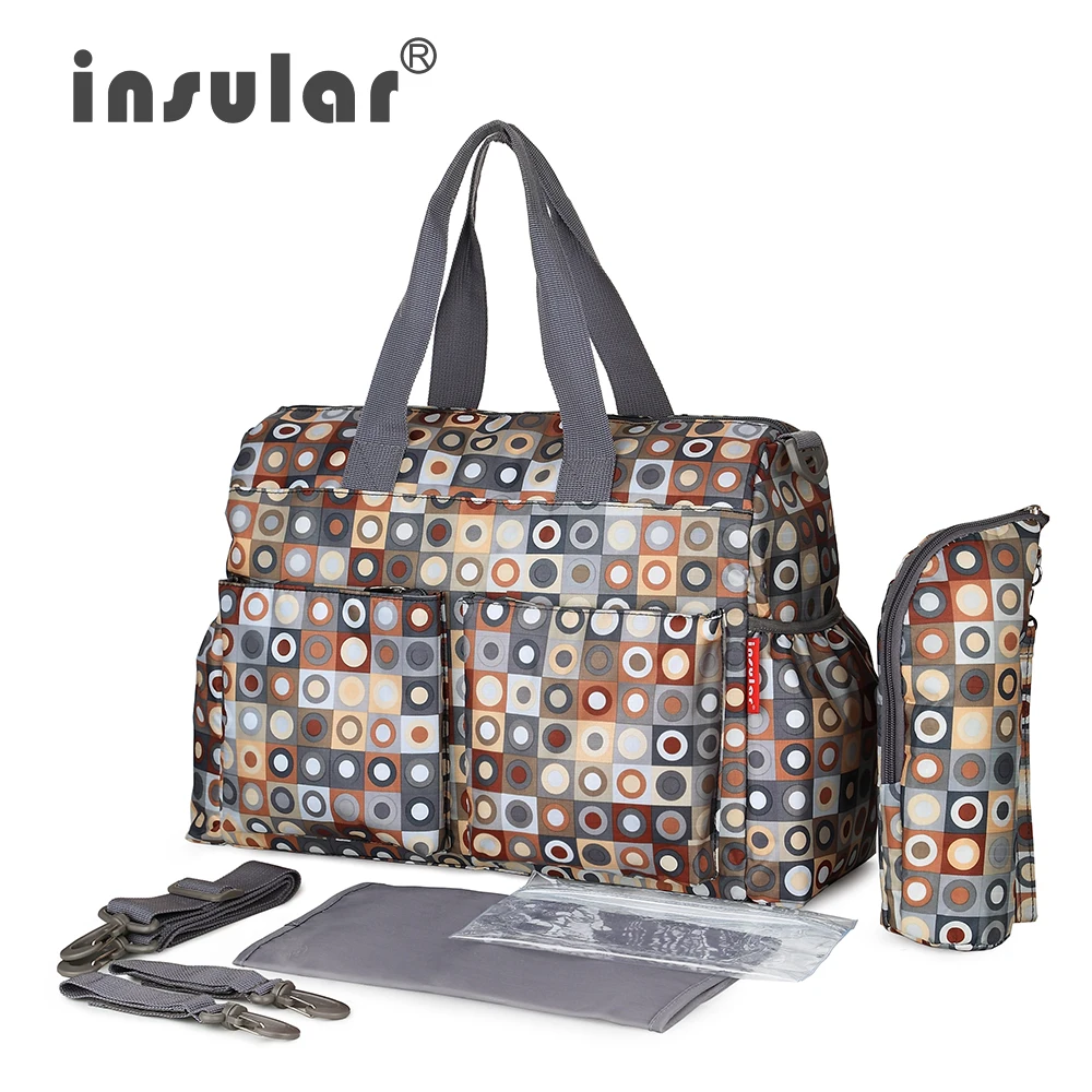 

Hot Sale Elegant Print Baby Diaper Bag Urban Series Fashion Multi-functional Diaper Changing Bag Mommy Bag Waterproof Nappy Bag