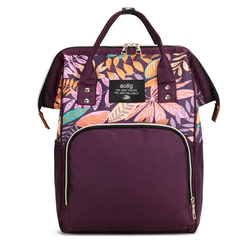 Mommy сумка модная сумка для подгузников для детской коляски с принтом Bebe дорожный Рюкзак дизайнерский рюкзак для кормления mochila сумка рюкзак для ухода за ребенком - Цвет: purple