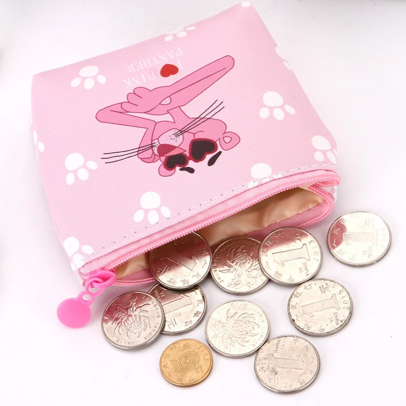 Розовая пантера портмоне Водонепроницаемый мини сумка для хранения монет Симпатичные наушники Органайзер на молнии мультфильм ключ сумка для хранения