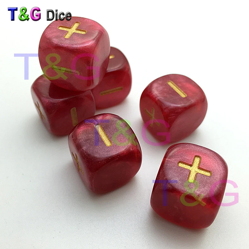 Новый 6 шт./компл. 5 цветов 16 мм Fate или Fudge Dice, два "+" "-" пустые лица для специальная плата игры