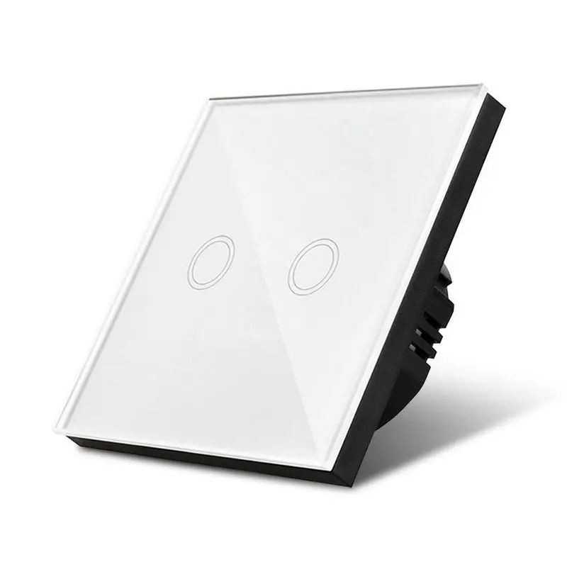 Smart Home Touch Wall Switch EU Standard 2 gang waterproof toughened
