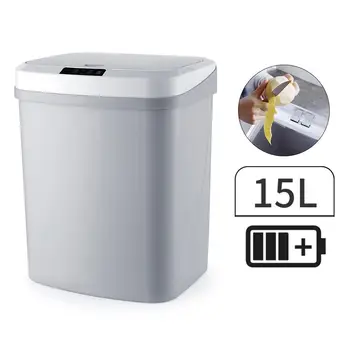

15L Automatic Touchless Infrared Motion Sensor Trash Can Adjustable Sensor Kitchen Trash Bin with Motion-Sensing Lid For Home