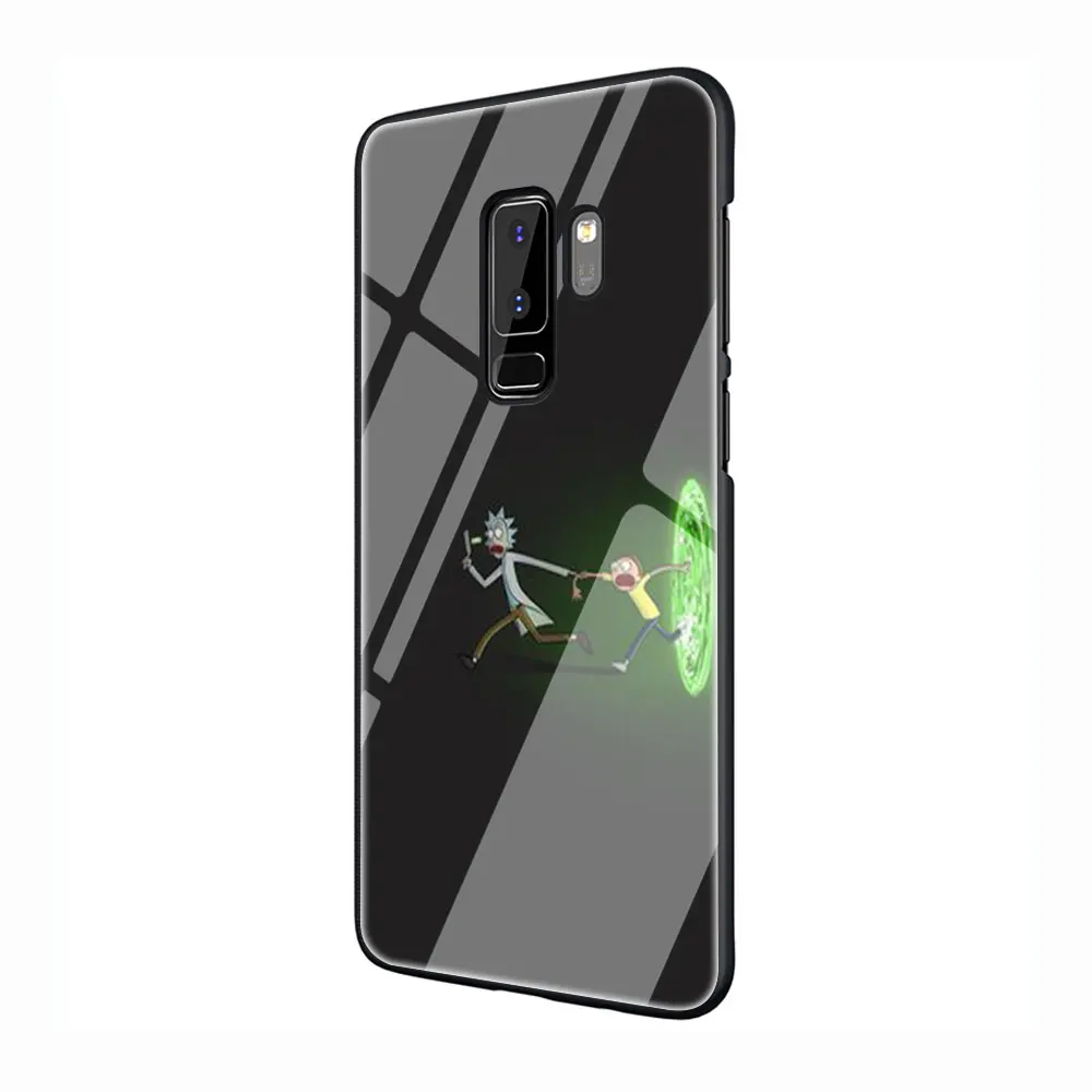G11 Рик и Морти закаленное Стекло TPU черный чехол для Galaxy S7 Edge S8 S9 плюс S10 Note 8, 9, 10, A10 20 30 40 50 60 70 - Цвет: G11