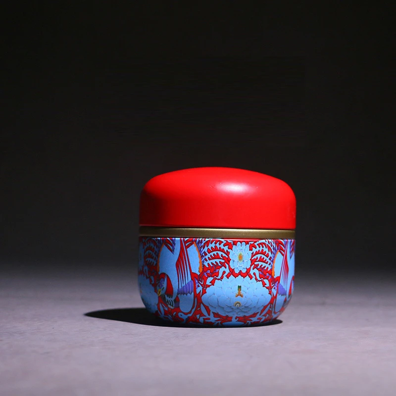 

Small Pets Birds Dogs Cats Cremation Iron Urn Vintage Red Japanese Flowers Print Casket For Animals Memorials Funeral Keepsake