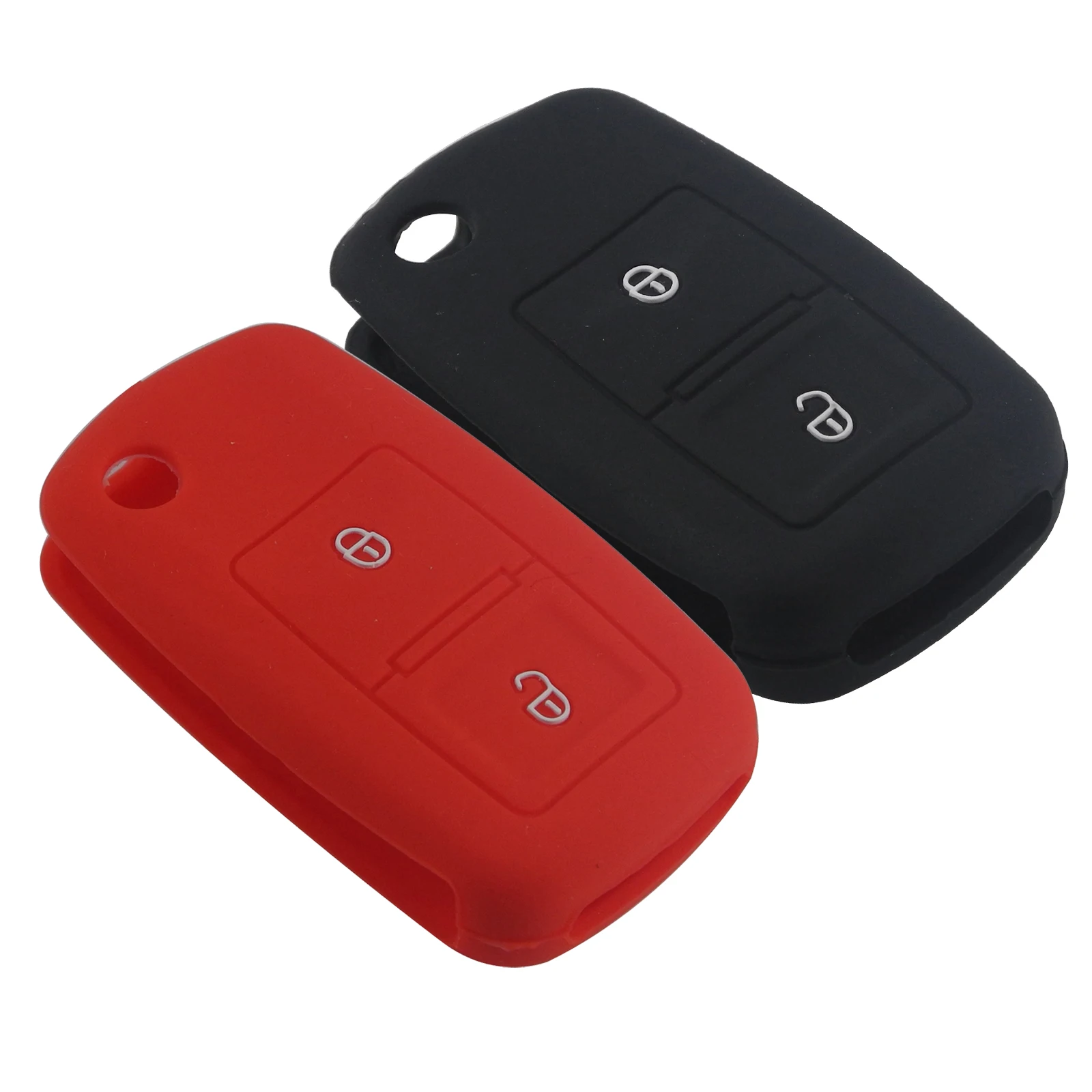 Keyforkess 30pcs 2 pulsanti custodia portachiavi in Silicone per VW Amarok Polo MK4 Bora Jetta Altea Seat Golf Protection Cover -