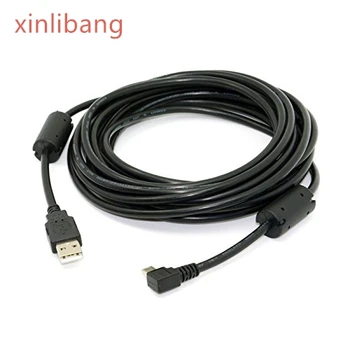 

Mini USB B Type 5pin Male Right Angled 90 Degree to USB 2.0 Male Data Cable with EMI Ferrite Core 5 Meters