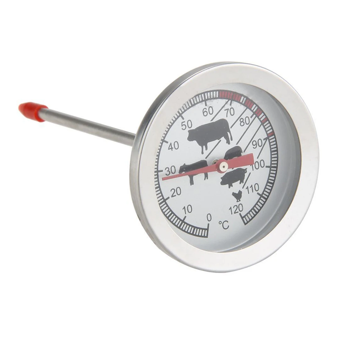 

Cooking Tools Food Thermometer Stainless Steel Oven Cooking BBQ Probe Thermometer Food Meat Gauge 120 Centigrade