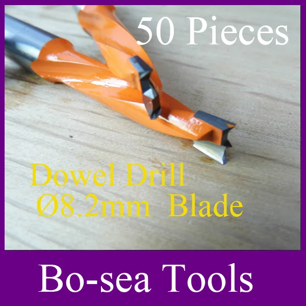 

50 pieces Dowel Boring Drills for woodworking Tungsten Carbide 8.2mm*57mm/70mm
