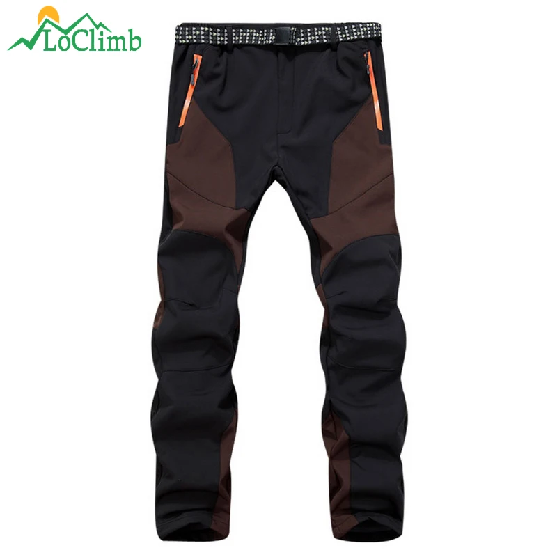 LoClimb Nuevo 2018 invierno Softshell pantalones hombres Trekking Fleece pantalones calientes impermeable para el deporte al aire libre esquí escalada, AM193 LoClimb Nuevo 2018 invierno Softshell pantalones hombres Trekking Fleece pantalones calientes impermeable para el deporte al aire libre esquí escalada, AM193