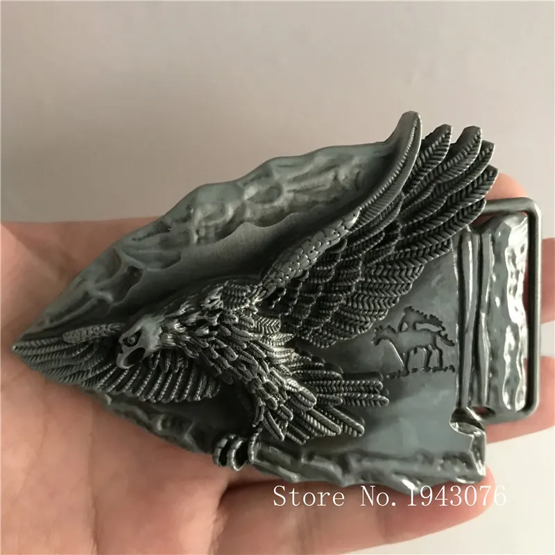 Retail New Style 3D Silver Flying Eagle Men's Metal Belt Buckles With Fashion Man Woman Jeans accessories For 4cm Wide | Дом и сад
