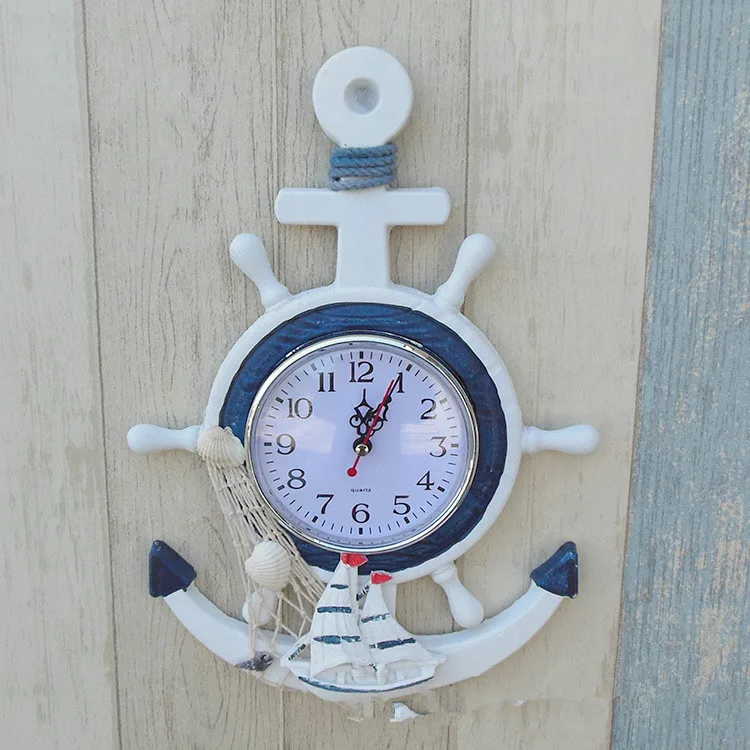 1 шт. часы в форме якоря пляж море тема морской корабль колесо рулевое колесо Морская Звезда Декор Настенный декор MP 009