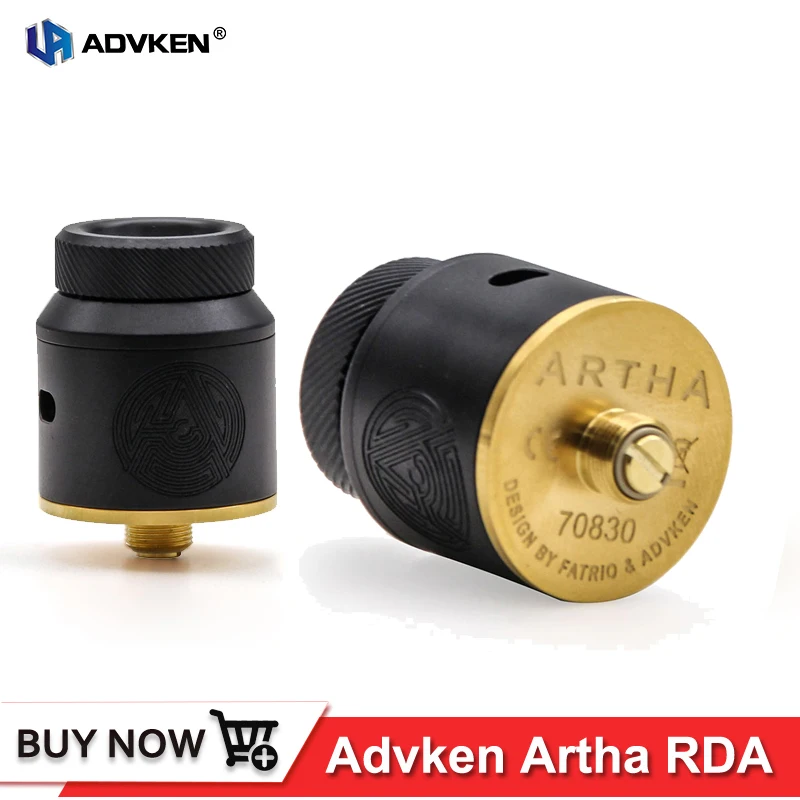 Big sale! Original Advken Artha RDA Tank 24mm 510 Rebuildable Dripping Atomizer dripka 810 Drip Tip for Box Mod Tank