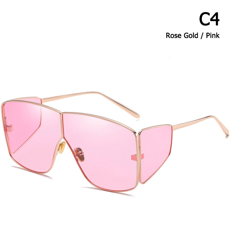 JackJad модные зеркальные стильные негабаритные Защитные солнцезащитные очки для женщин и мужчин, крутые фирменные дизайнерские солнцезащитные очки Oculos De Sol 7304 - Цвет линз: C4