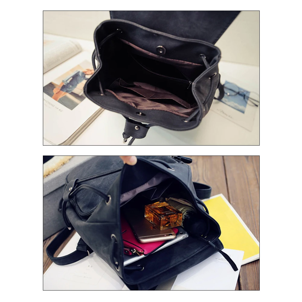 Herald de moda de cuero de la PU mochila Mochilas para chicas adolescentes de la escuela bolsas de marca de verano Vintage mochila Mochilas Escolar