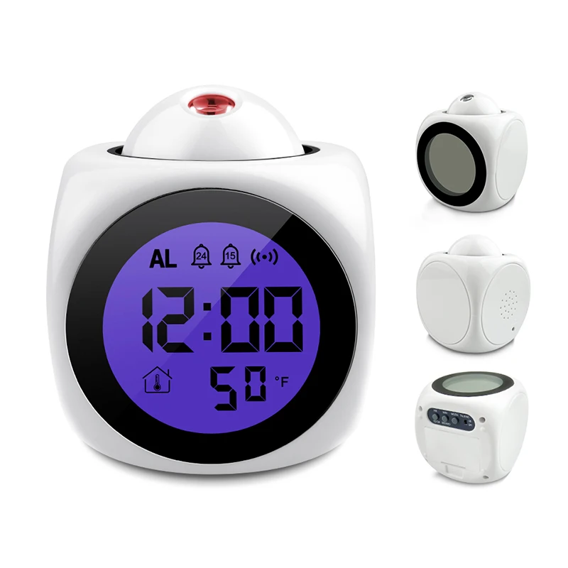 Digitale Wekker Led Projection Alarm Clock Multifunctional Voice
