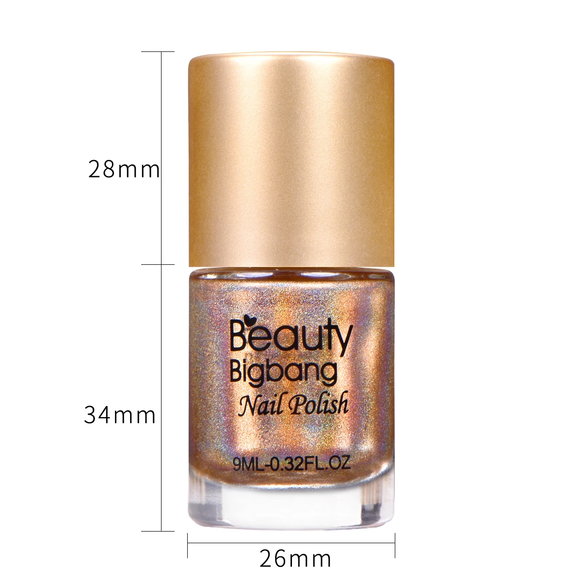 BEAUTYBIGBANG 9 мл голографический стемпинг ногтей покрытие Лазерная Фольга для маникюра печать рисунка лак для ногтей 1А золотой цвет