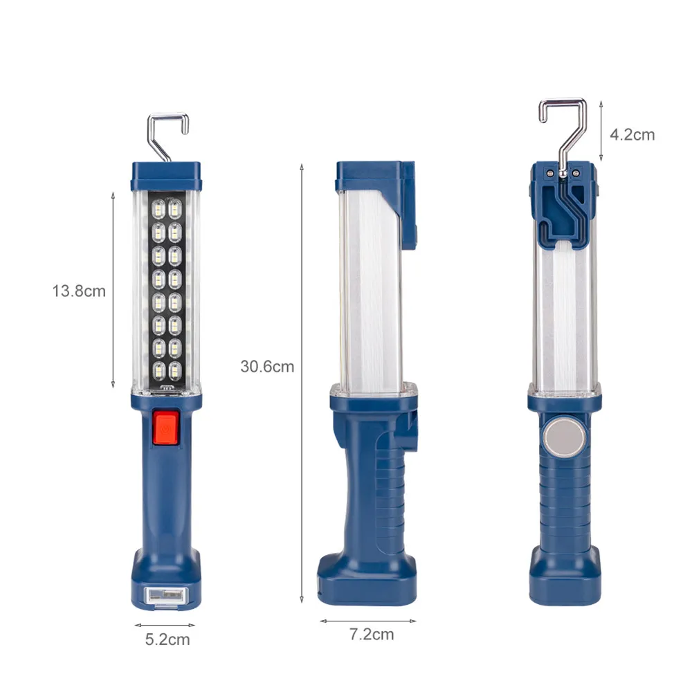 Lanterna de Trabalho Lâmpada de Trabalho Luz ao ar Poderosa Super Brilhante Recarregável Magnético Pendurado Gancho Embutido Bateria Tocha Livre Usb 6 recarregável lâmpada de trabalho magnético pendurado gancho