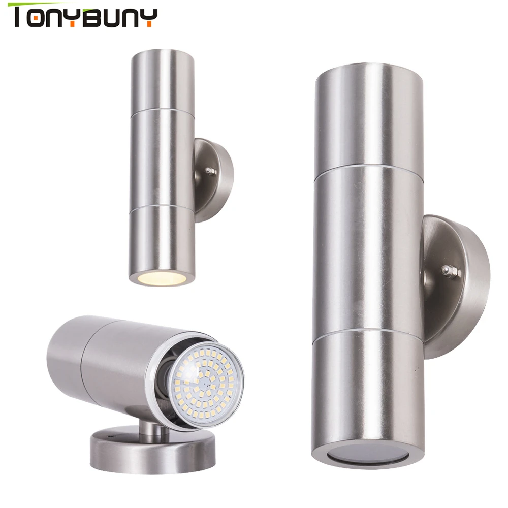 Stainless steel Porch Lights wall lamp up down bright gu10 led wall light outdoor lamps