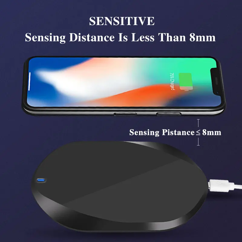 

1Pcs Wireless Charger For iPhone X 8 Plus 7.5W 10W Wireless Charging For Samsung Galaxy S8 S9 S7 Edge Qi USB Wireless Charge