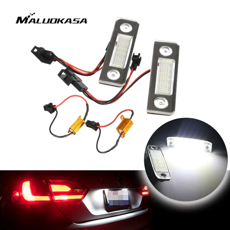 MALUOKASA 2X White Canbus Error Free LED License Plate Light Car Tail font b Lamp b