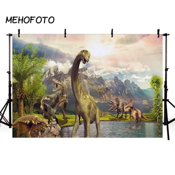 

Jurassic World Theme Dinosaur Jungle Photo Backdrops Birthday Party Banner Children Photography Background for Party Decorations