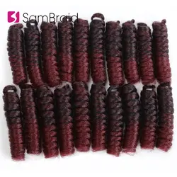 SAMBRAID 6 ''короткие кудряшки расширения 20 корни вязания крючком косы плетение волос кроше с Омбре волос Синтетический ошибка #1