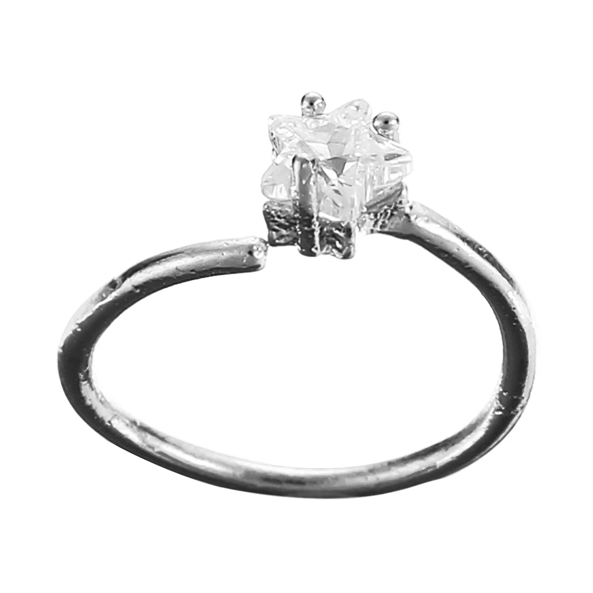 1Pcs Fashion Stainless Steel Nose Hoop Ring Shellhard Small Thin Star Crystal Rhinestone Nose Rings For Women Body Jewelry