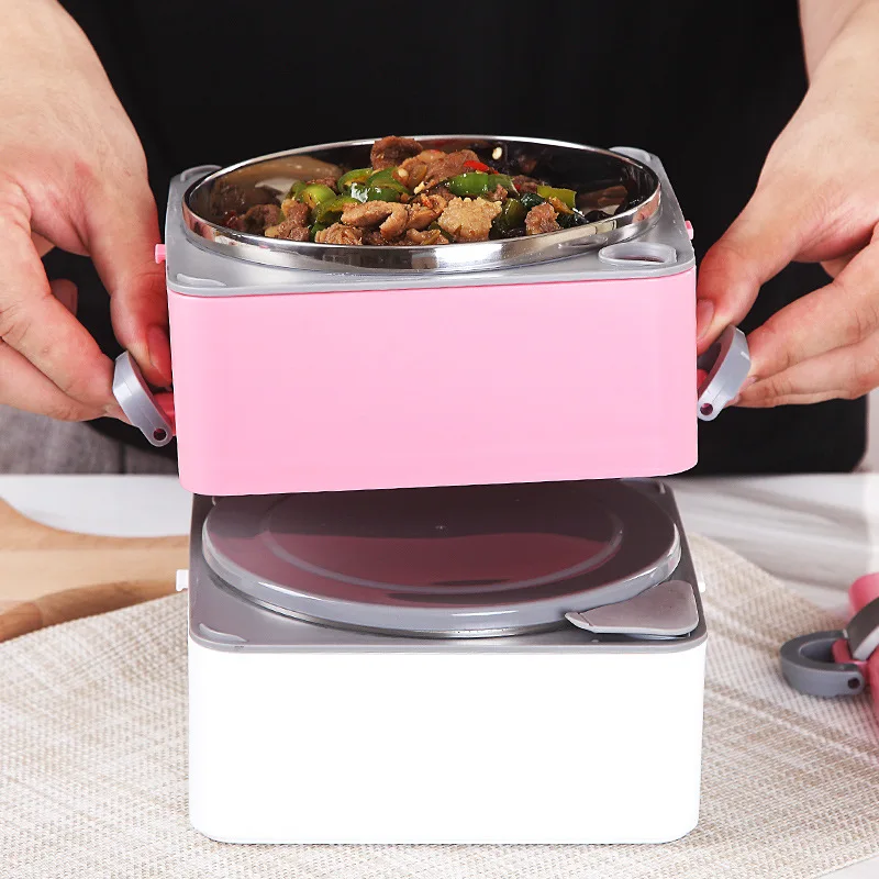 modern double layer hot water heating dinnerware food container creative portable hot water heating lunch boxes kids bento box kid children food container bowls outdoor