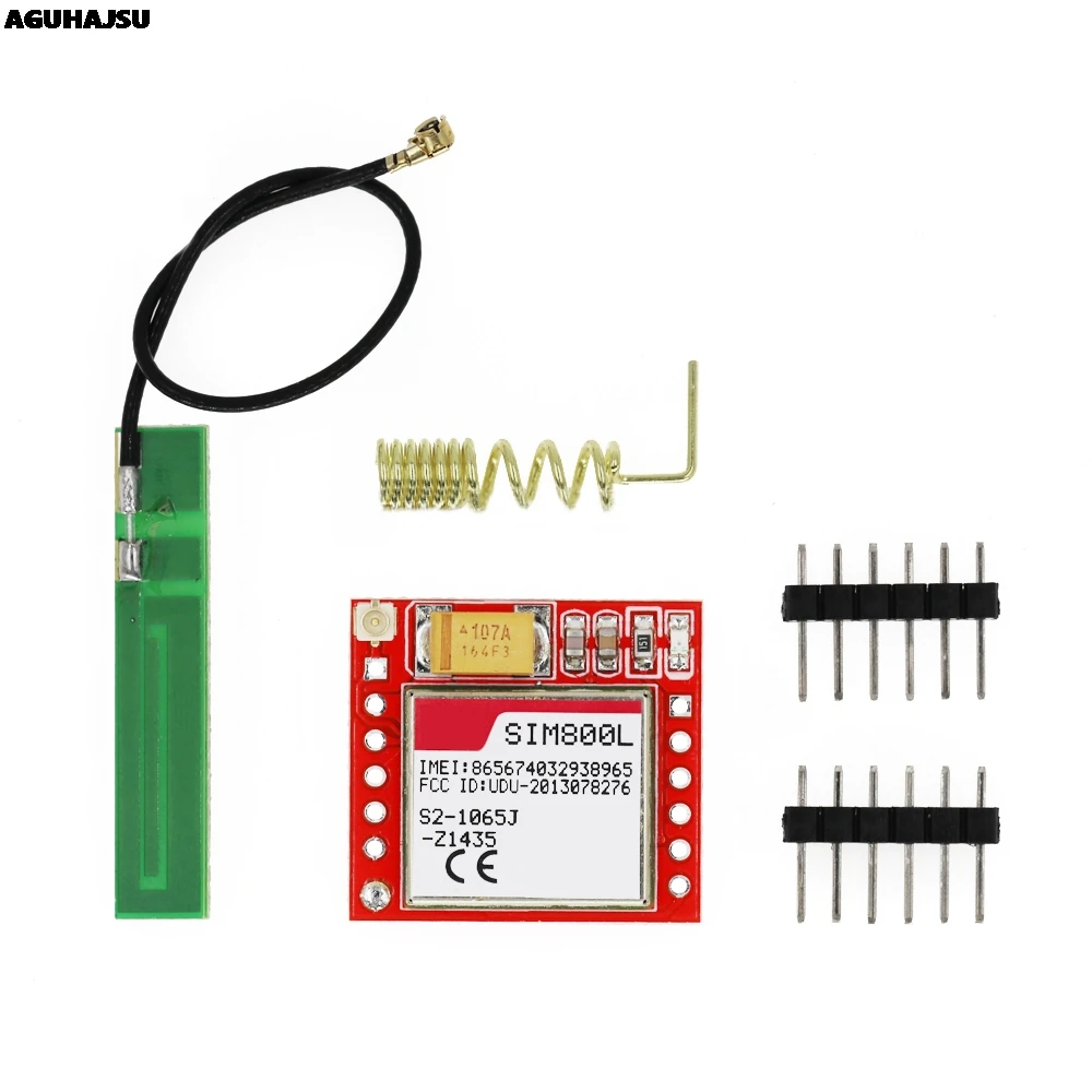 

Smallest SIM800L GPRS GSM Module Kit MicroSIM Card Core BOard Quad-band TTL Serial Port with the antenna