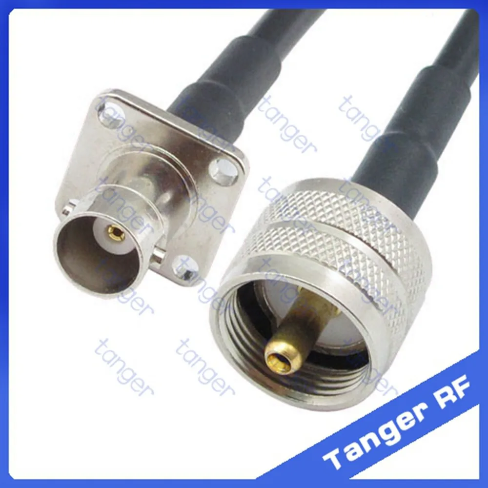 

Hot Selling Tanger BNC female jack 4four hole panel to UHF male plug PL259 RF RG58 Pigtail Jumper Coaxial Cable 20inch 50cm