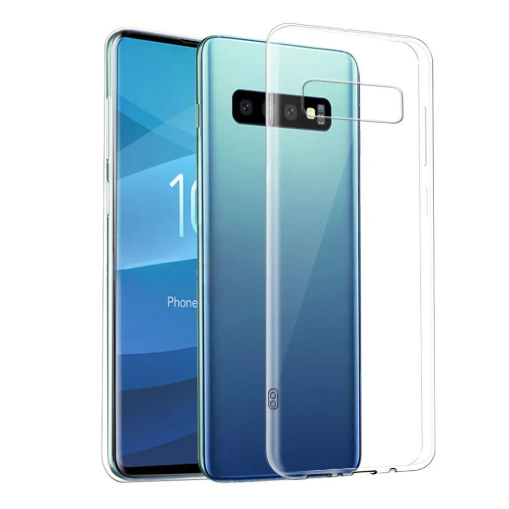 

Silicone Rubber TPU Transparen Shockproof Slim Thin Clear Back Hybrid Hard Case Cover for Samsung Galaxy S10 Plus 6.4inch Case