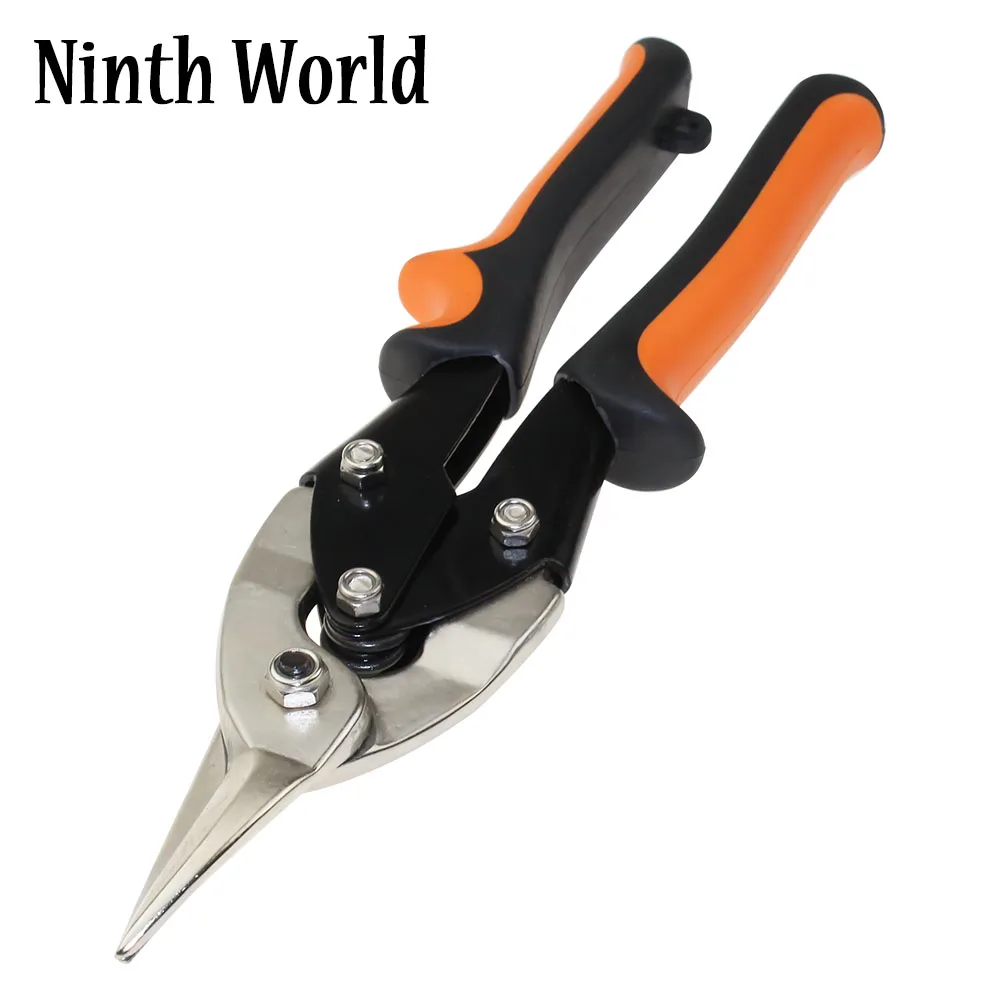 Rubber Handle Straight Metal 25cm/10inch Aviation Snip Straight Cut Regular Tin Cutting Shears