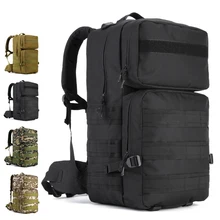 High capacity Outdoor Backpack 55L Nylon Camo Tactical MOLLE Climber Travel Camping Hunting Cycling waterproof