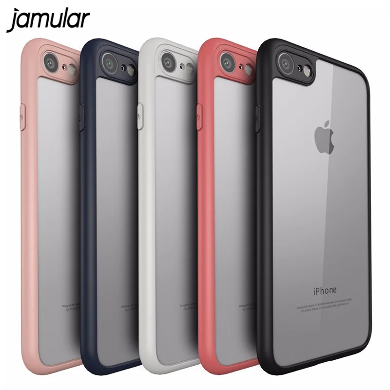 

Original Case For iPhone 7 Plus Case Silicone Frame Transparent Back Cover Luxury Slim Protection Cases For iPhone 6 6s Plus Bag