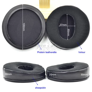 

Replacement 100mm Angle Genuine Leather & velour Ear Pads Cushion Replacement parts 4 inch